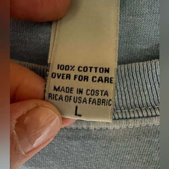 Vintage 90s Y2K Oarsmen light blue distressed Michigan Wolverines LS tshirt sz L - Picture 6 of 9